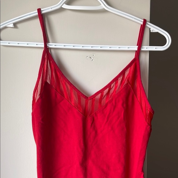 Forever 21 Red V-Neck Bodysuit Medium - Picture 2 of 3